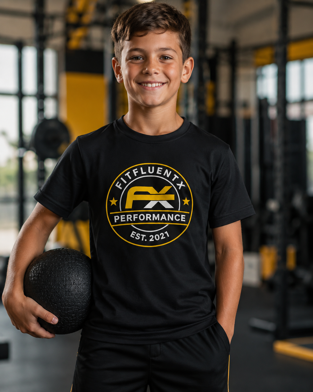 Unisex Youth Short Sleeve T-Shirt-PERFORMANCE LOGO